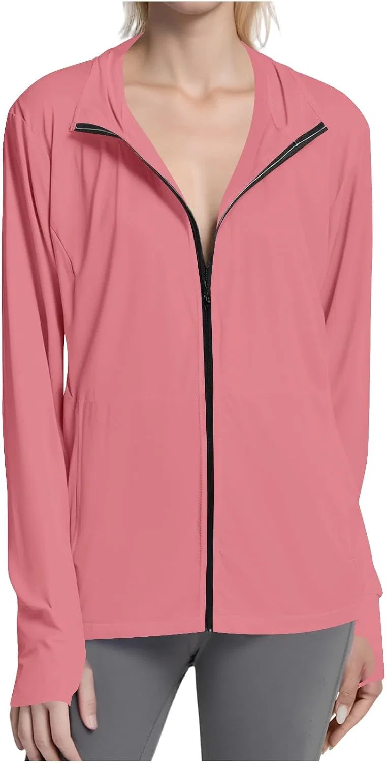 Женская солнцезащитная куртка с капюшоном UPF 50+ Rseomihvy, Pink