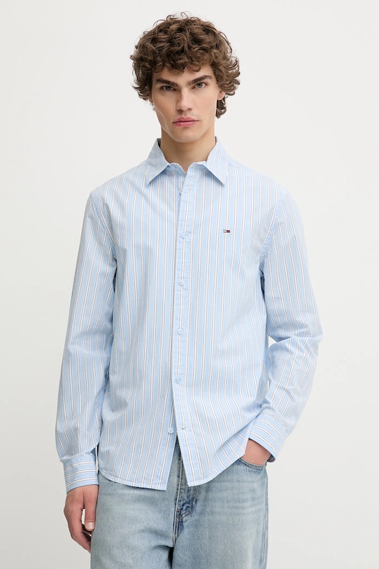 

Хлопковая рубашка Tommy Jeans, синий