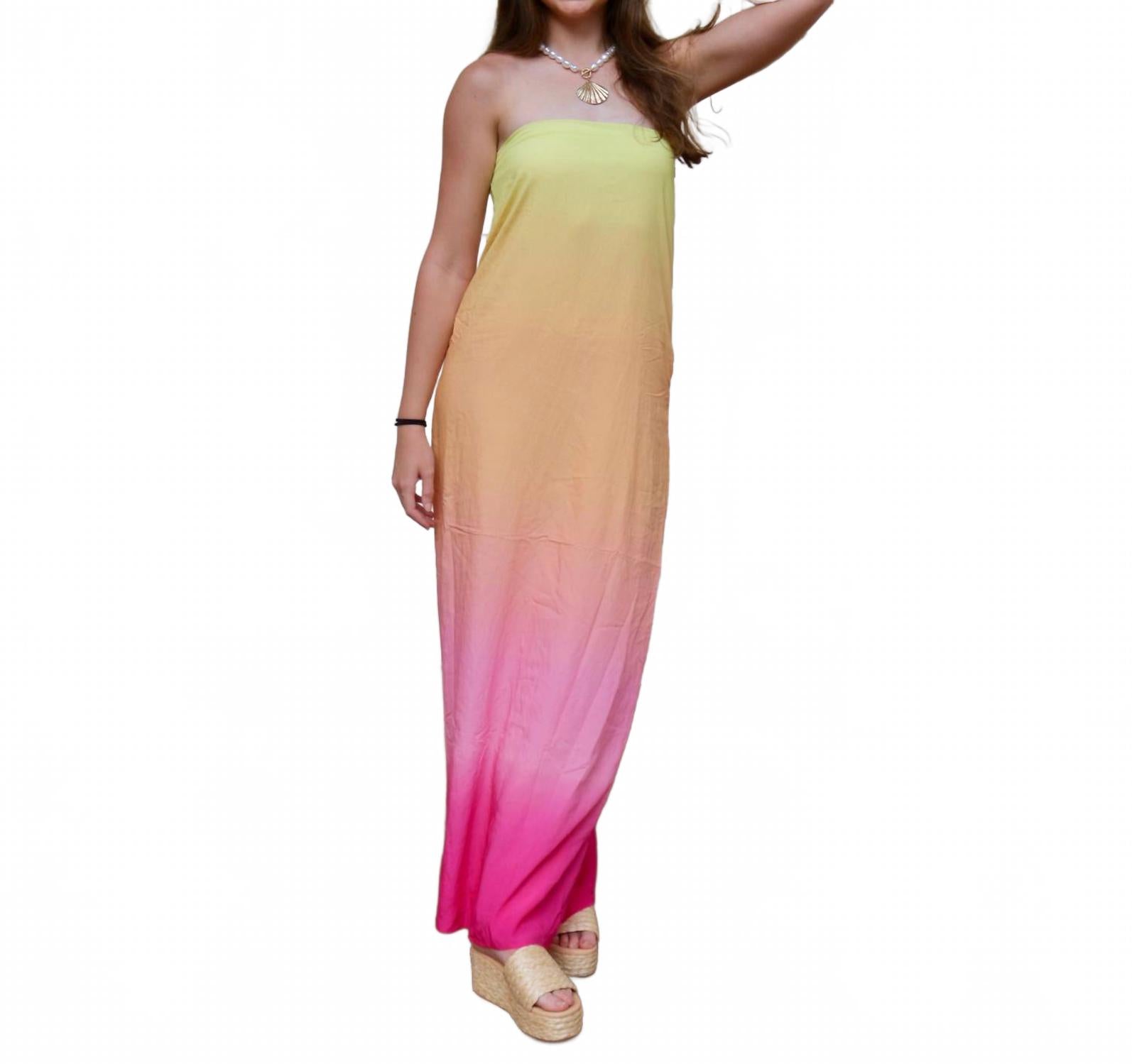 

Солнечное платье макси с омбре в желтом Blue Blush