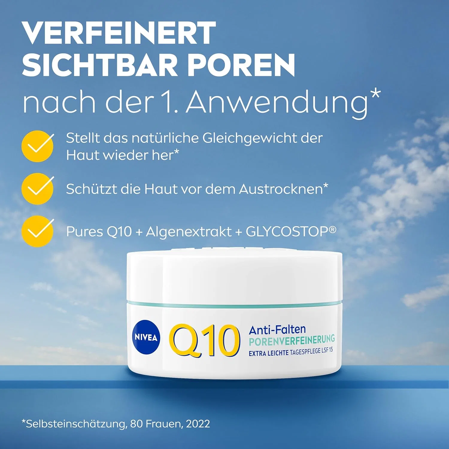 Крем для лица SPF NIVEA Дневной Q10 Anti-Wrinkle Power для сужения пор — фото 2