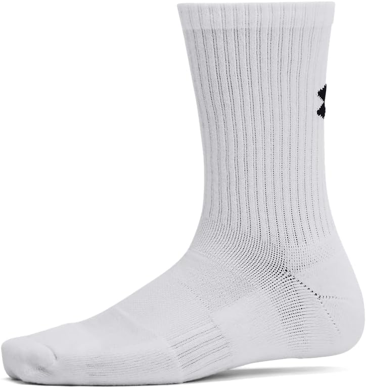Детские хлопковые носки Under Armour для тренировок (3 пары), (100) White/White/Black — фото 4