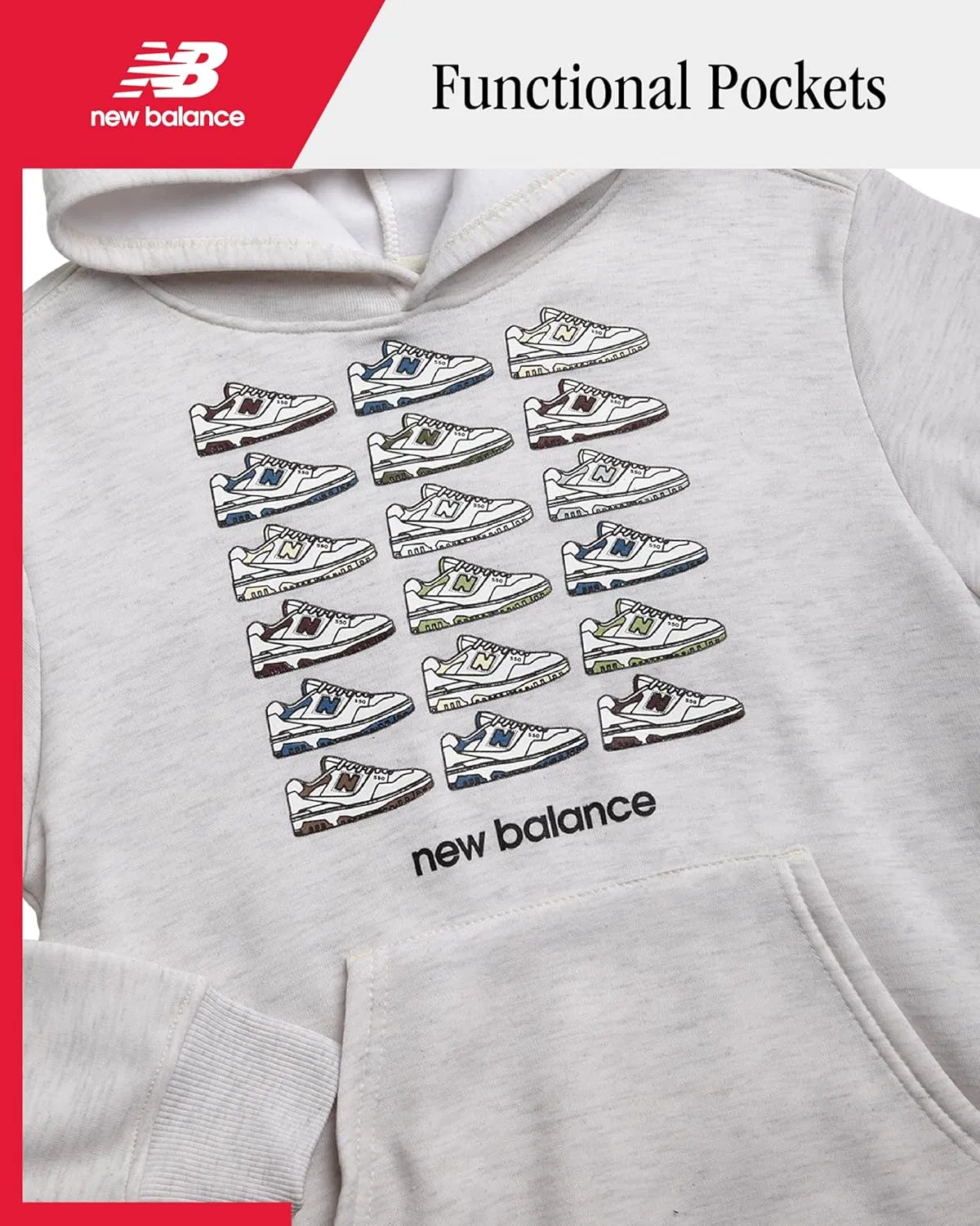 Детский спортивный костюм New Balance, 2 предмета, цвет Oatmeal — фото 3