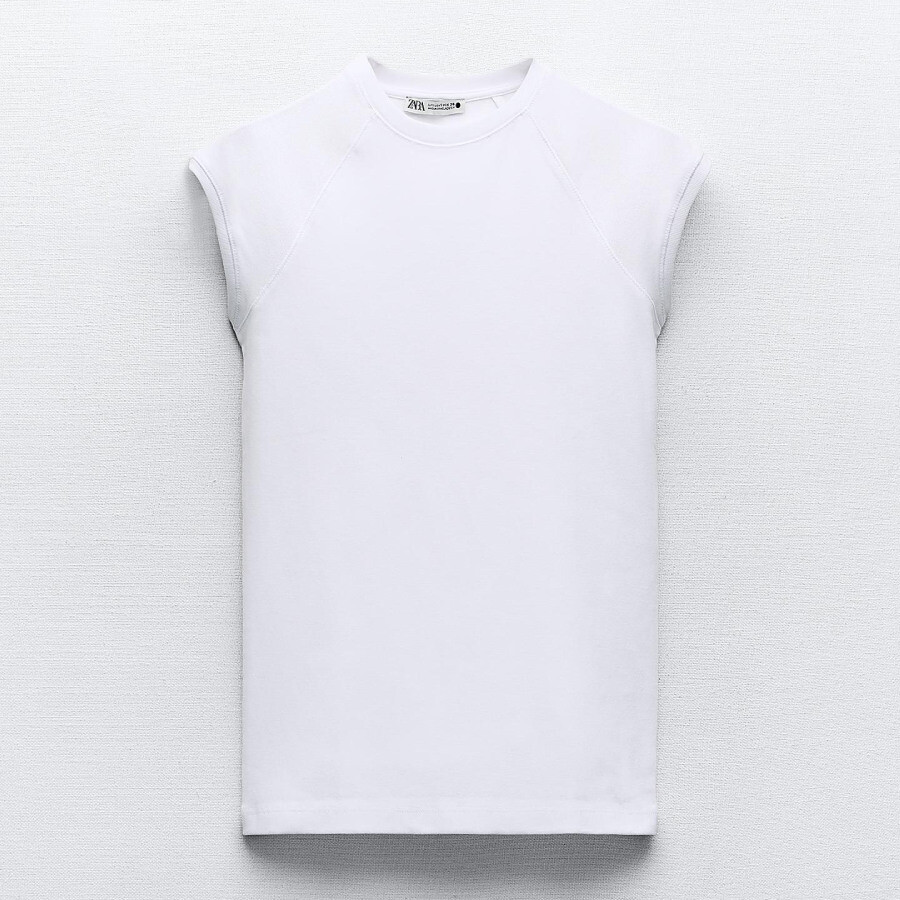 

Футболка Zara Faded Cotton, белый
