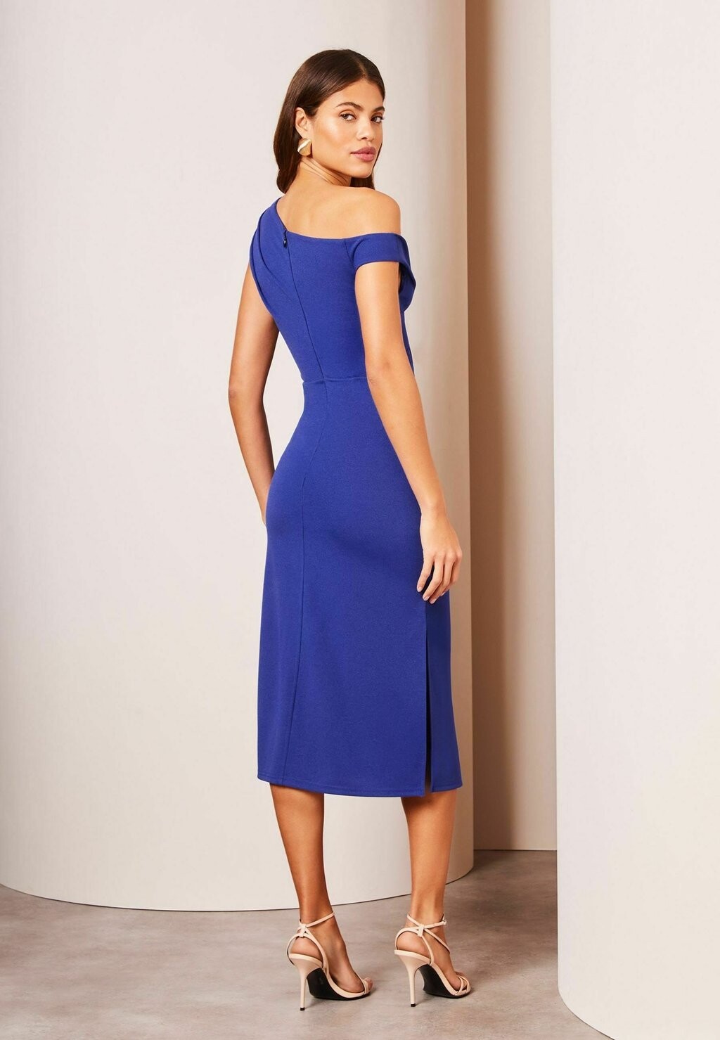 

Коктейльное платье / Вечернее платье DRAPE ONE SHOULDER RUCHED Lipsy, синий