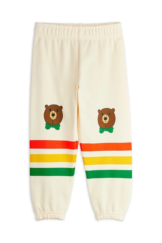 Детские хлопковые спортивные штаны Bear Mini Rodini, бежевый — фото 2