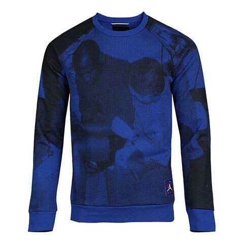 

Толстовка Air Jordan Fleece Printing Round Neck Blue, синий
