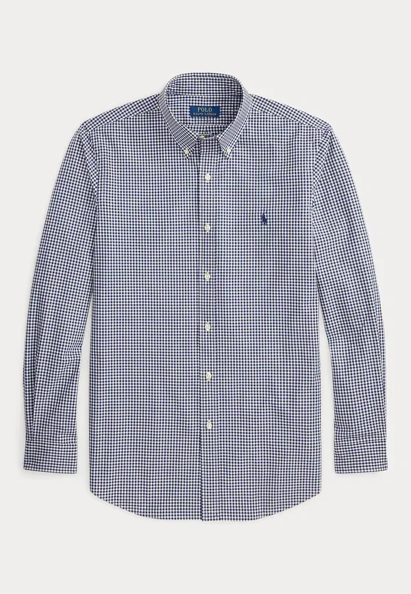 Рубашка Polo Ralph Lauren Custom Fit Gingham Stretch Poplin, пресноводный белый — фото 4