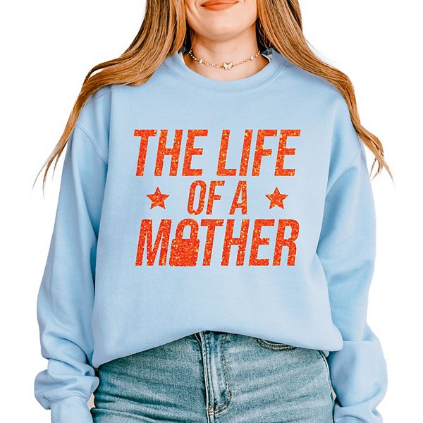 

Свитшот женский The life of a mother glitter Simply Sage Market, Light Blue
