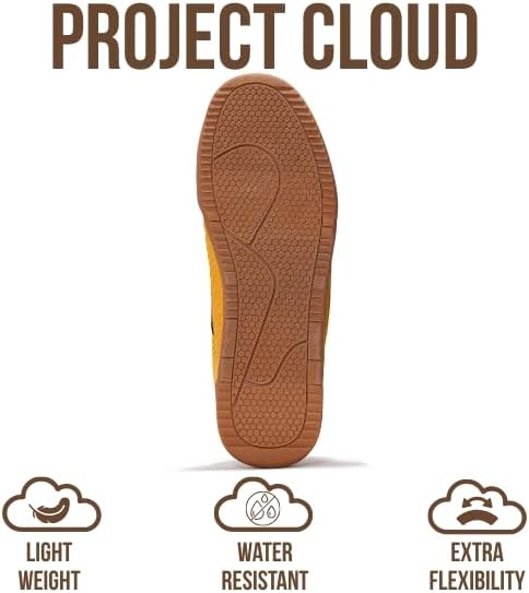 Мужские кроссовки Project Cloud - стелька из пены с эффектом памяти - легкие и нескользящие повседневные туфли на шнуровке для мужчин - мужская повседневная мода (HIS VERDY), Mustard — фото 4