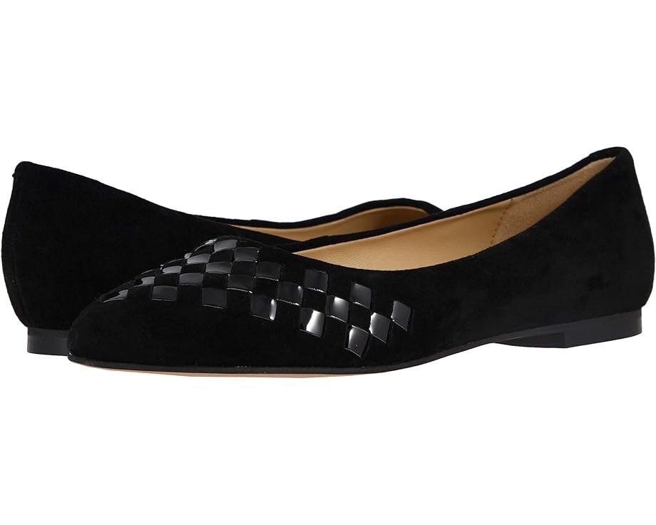 

Балетки Trotters Estee Woven, цвет Black Suede/Black Patent