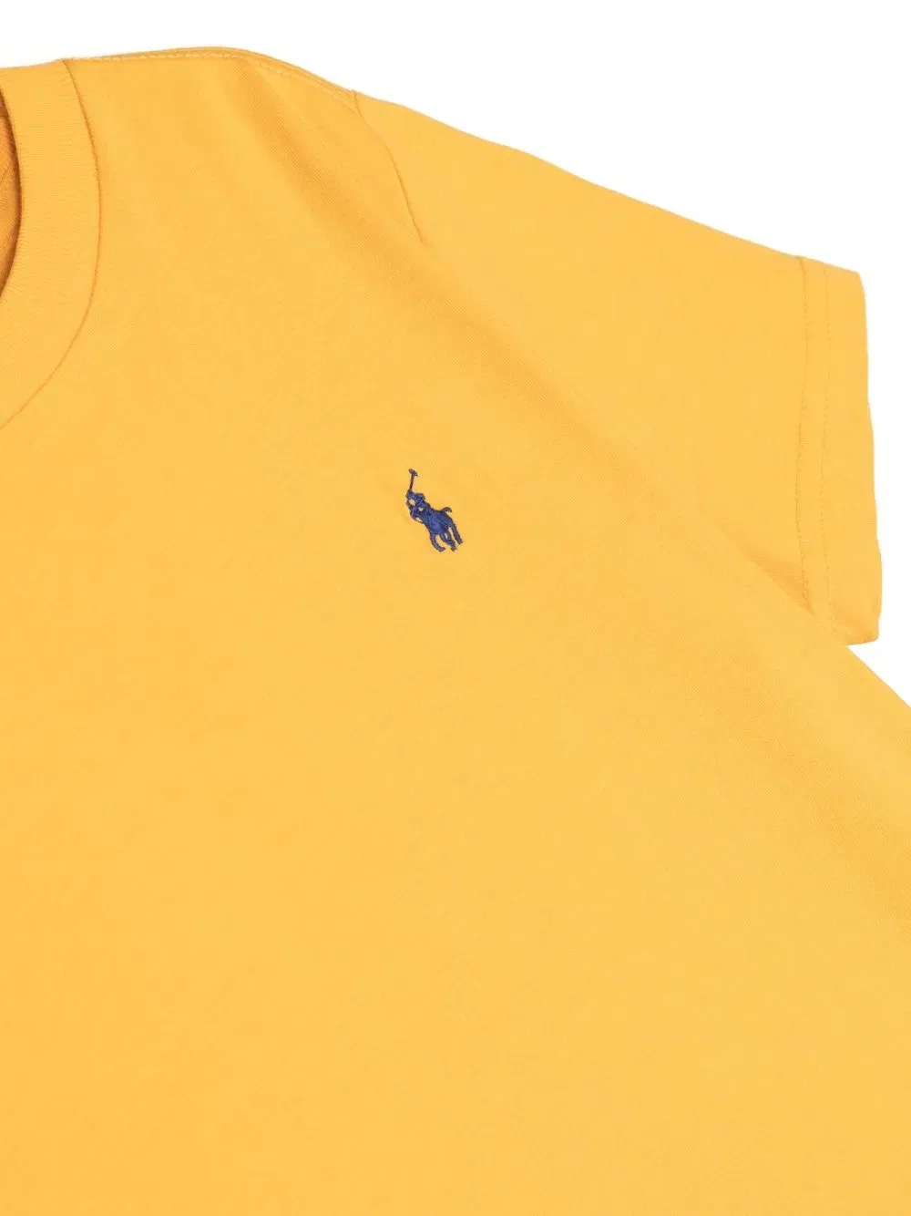 Хлопковая футболка с вышитым логотипом Polo Ralph Lauren Kids, желтый — фото 3