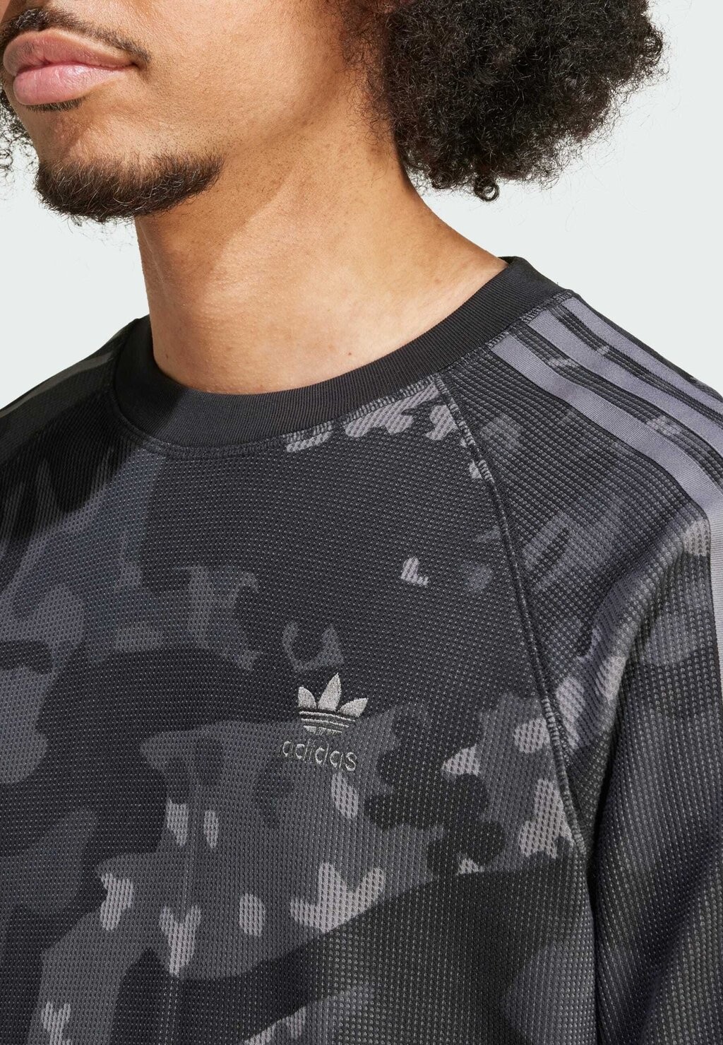 

Футболка с длинным рукавом CAMOUFLAGE WAFFLE LONG-SLEEVE adidas, черный