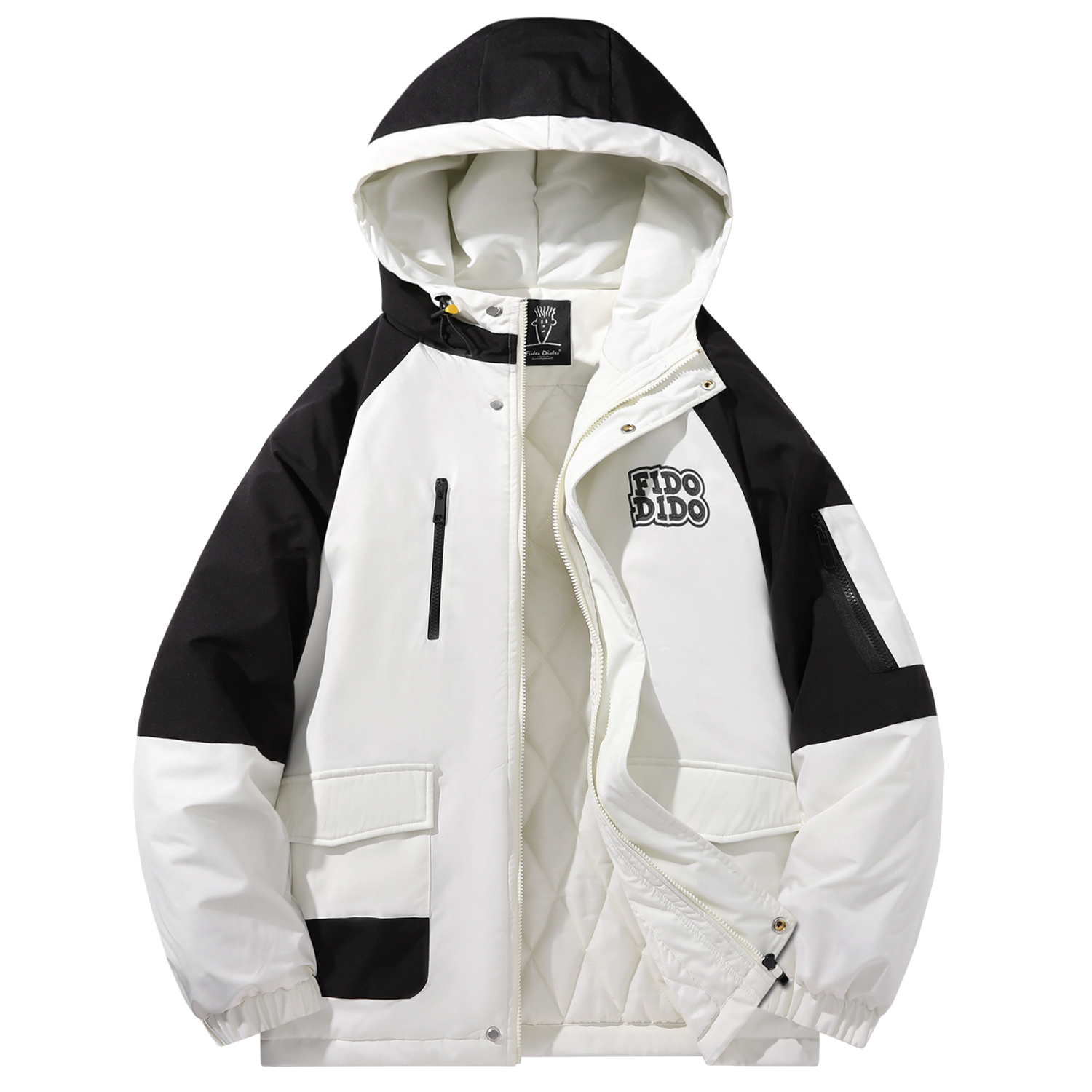 

FIDO DIDO Куртка Unisex, Ecru (Thickened Fleece-Lined Puffer Jacket)