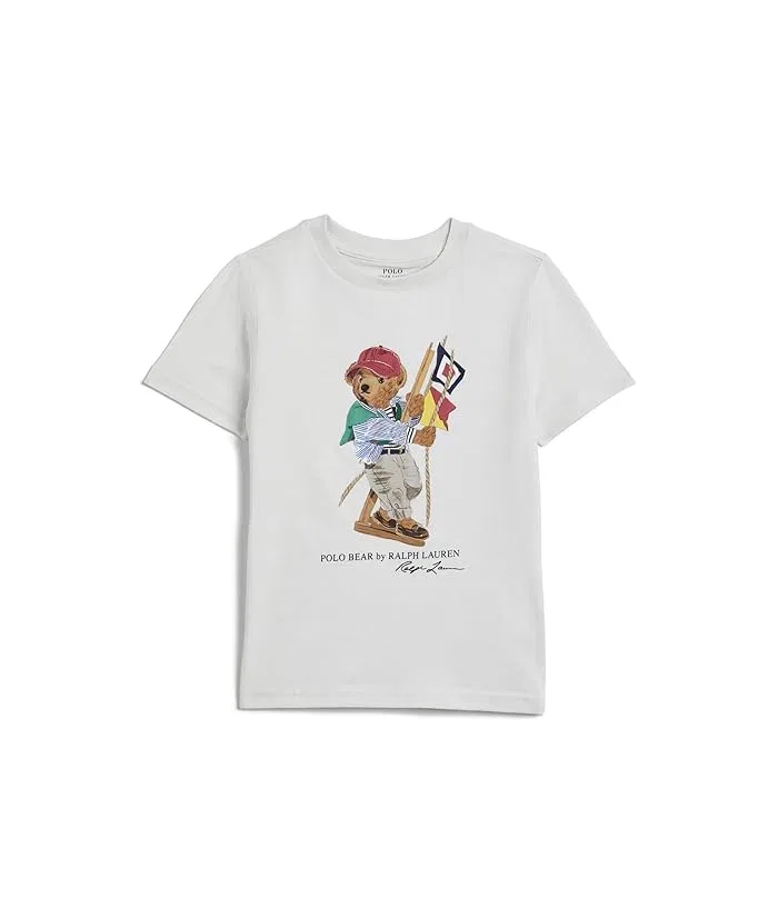 Футболка с медведем Polo Bear Cotton Jersey Polo Ralph Lauren Kids, SP26 Bear/Deckwash White