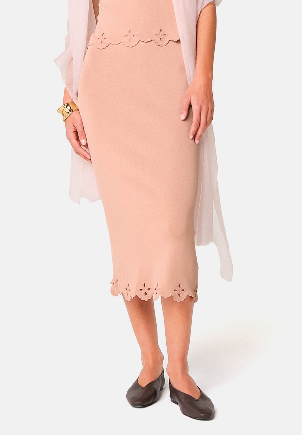 

Юбка-карандаш EMBROIDERED Rodier, цвет Rose Poudré