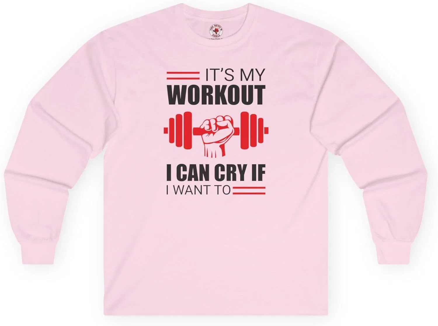 Футболка с длинным рукавом It's My Workout I Can Cry If I Want to, Light Pink