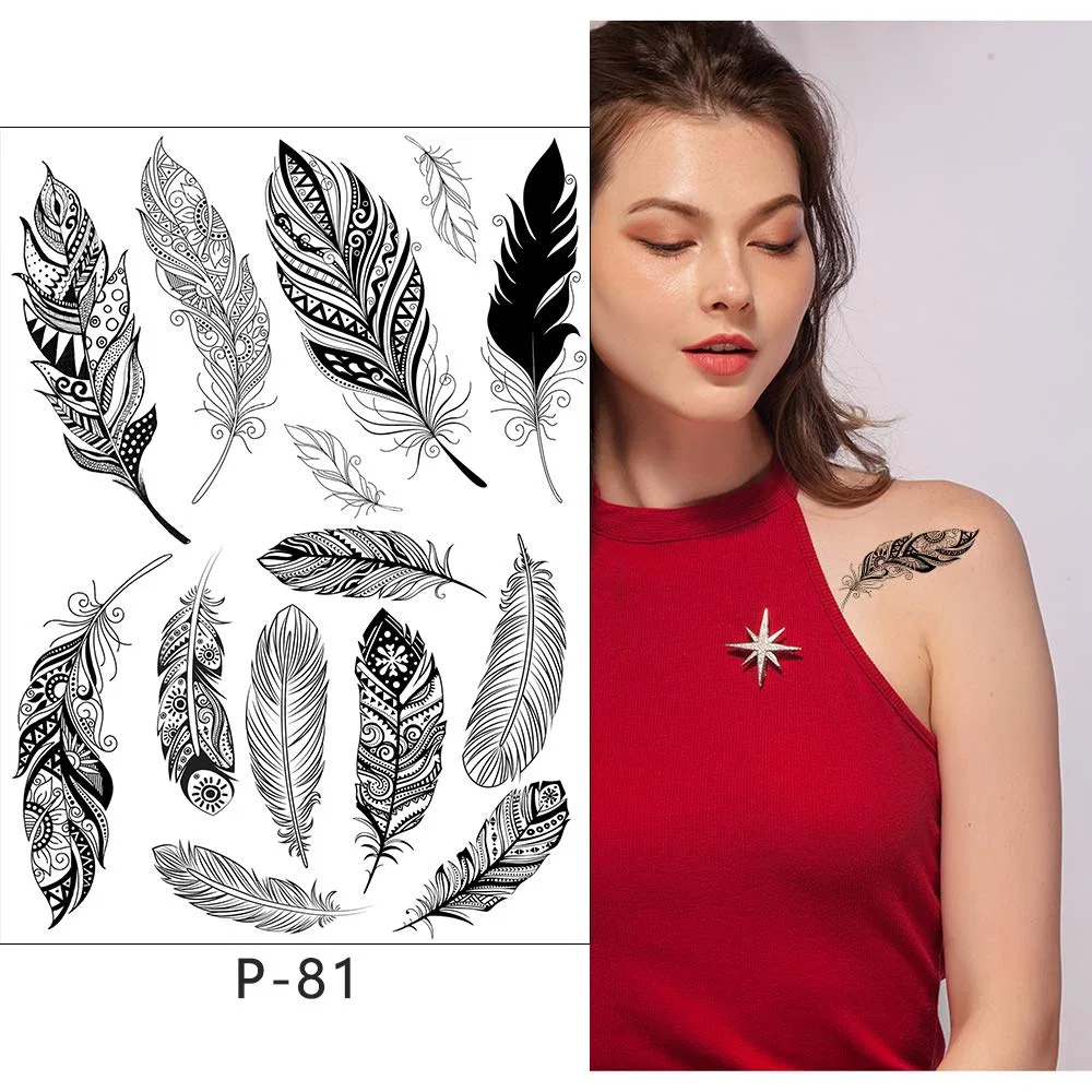 Набор переводных татуировок «Перо Мандала» Kira 6 Beyondtattoos — фото 3