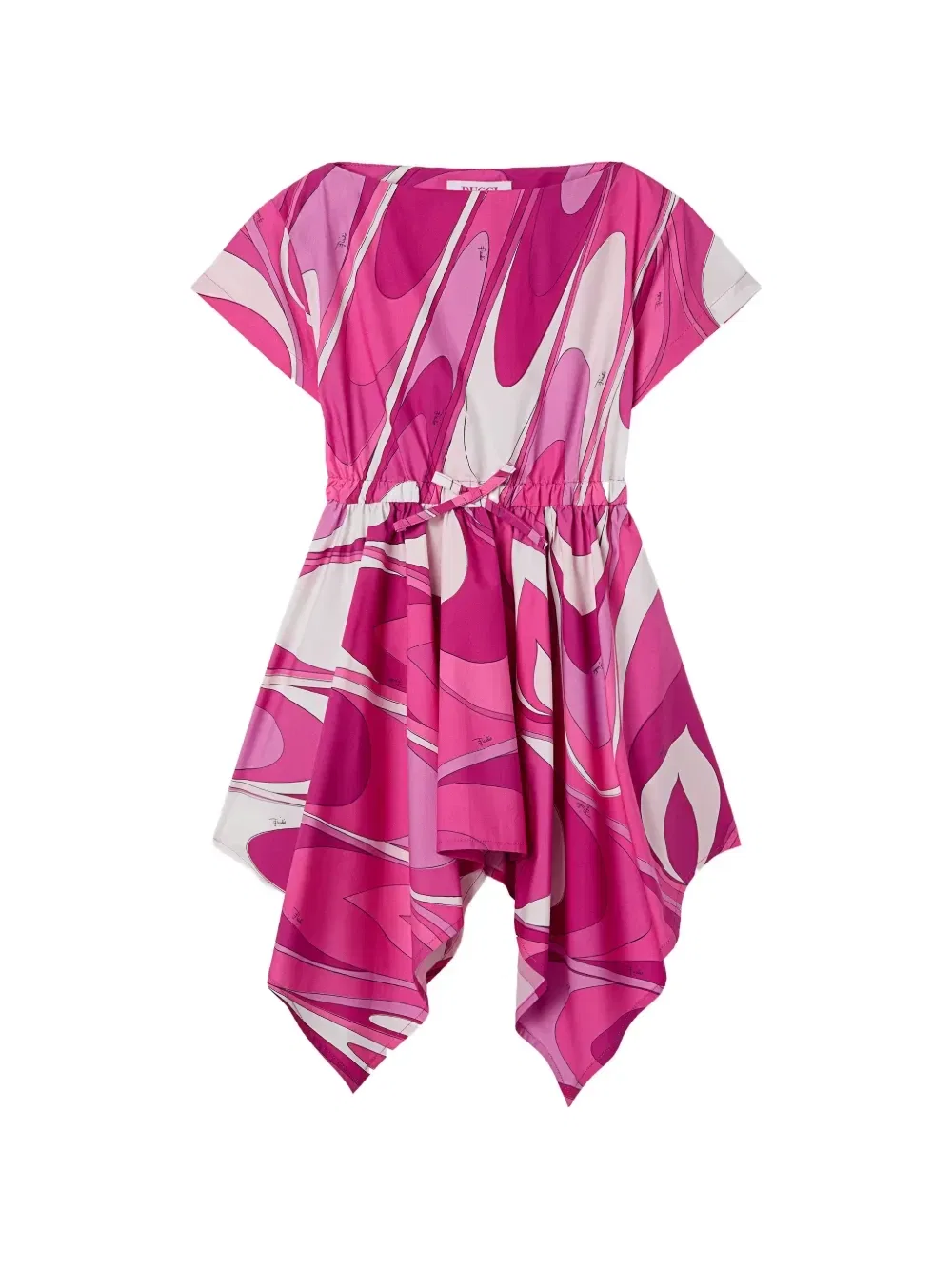 Платье с принтом и асимметричной юбкой Pucci Junior, розовый