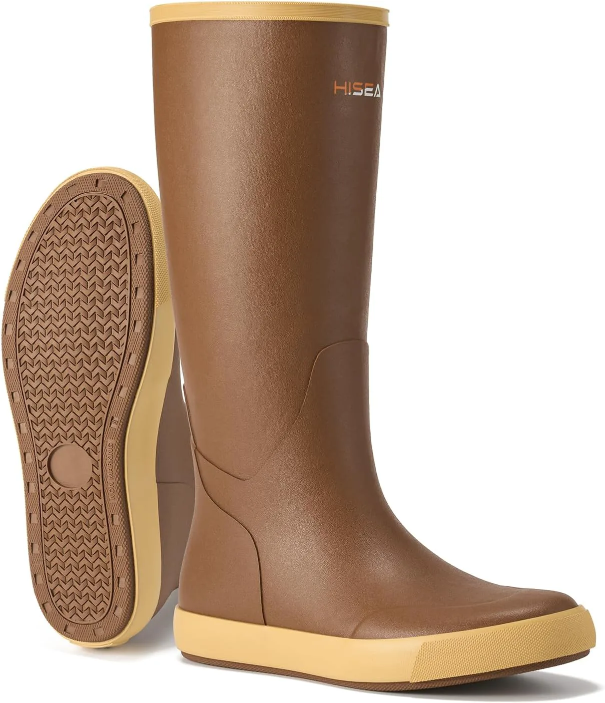 

Мужские резиновые сапоги HISEA, 100% натуральный резиновый высокий дождевой сапог с тканевой подкладкой для мужчин