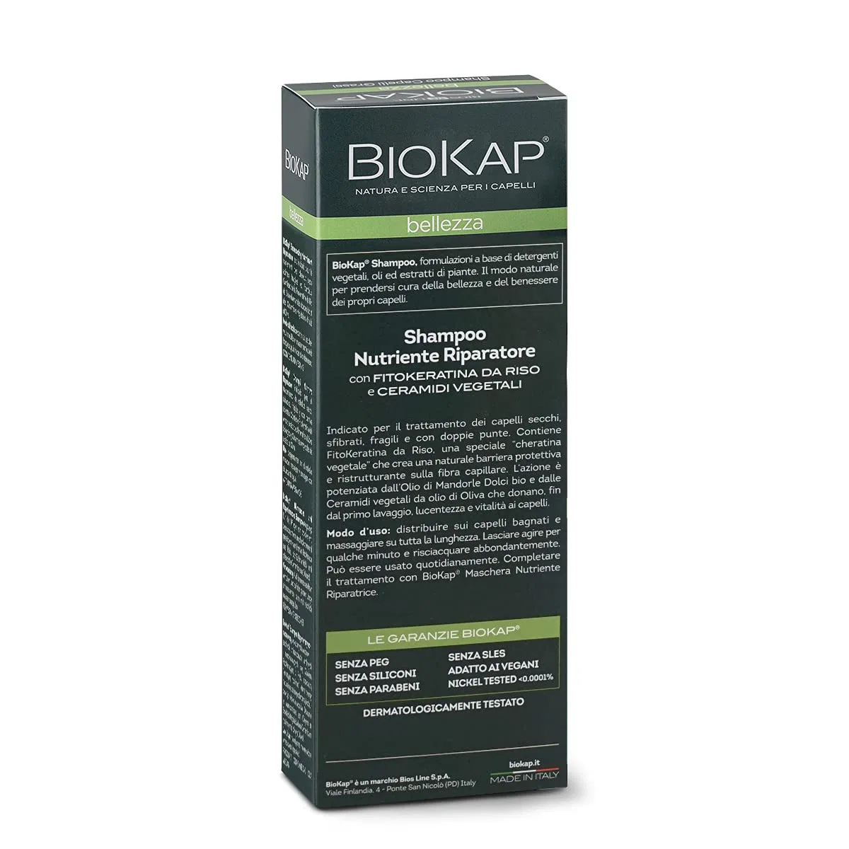 Восстанавливающий питательный шампунь Biokap Nutriente Riparatore Bios Line — фото 2
