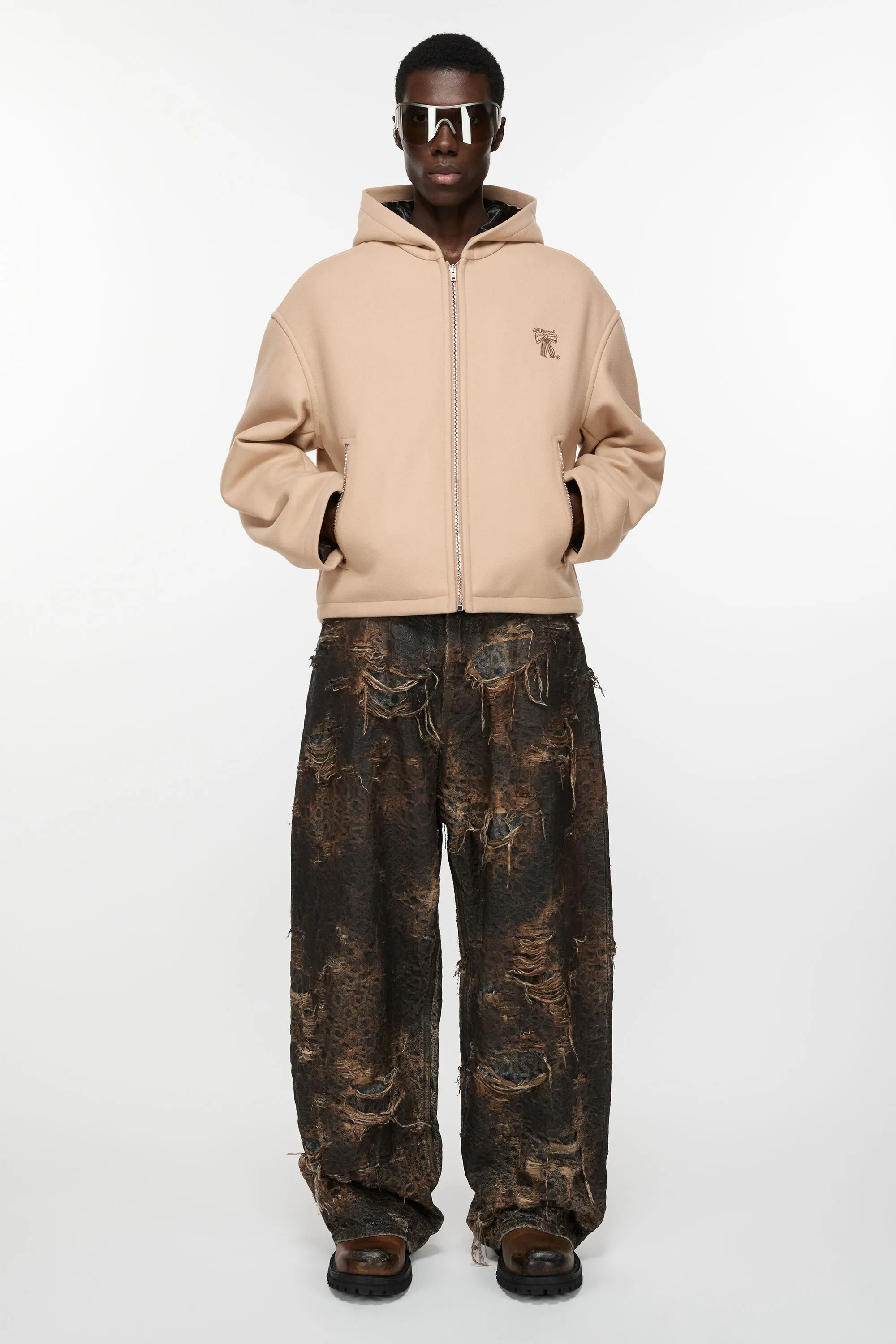 

Шерстяная куртка с капюшоном Acne Studios, Camel Beige