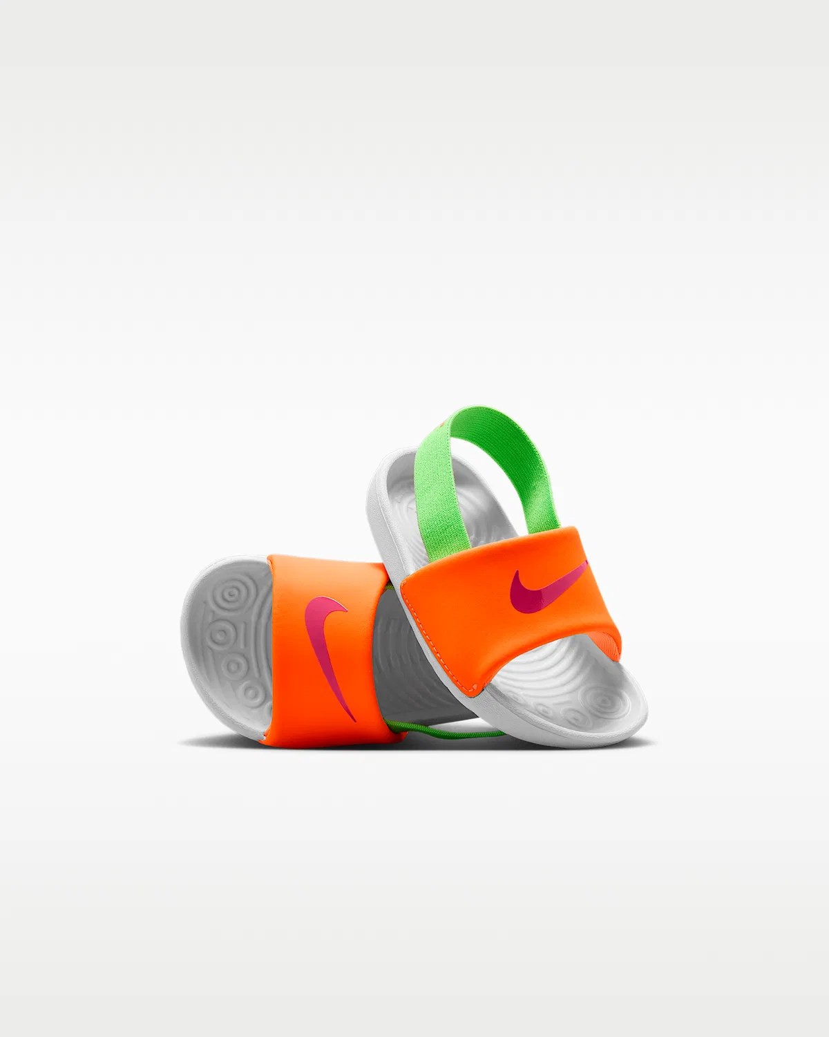 Слайды Nike Kawa для малышей, Total Orange/Green Strike/White/Hyper Pink