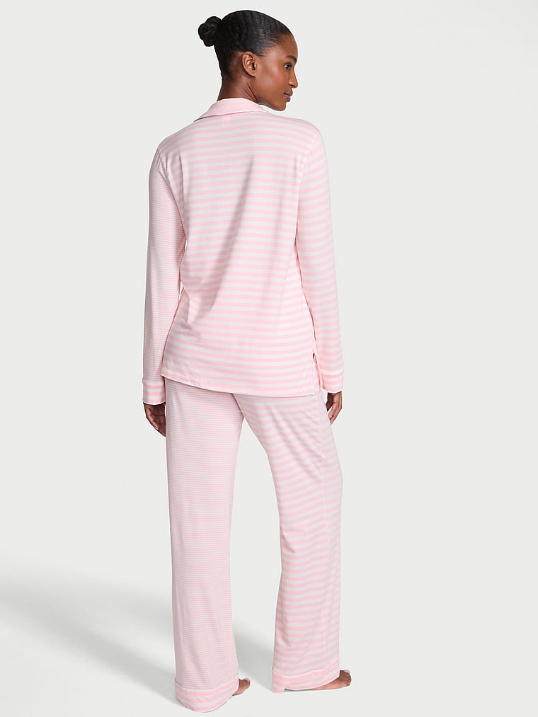 Мягкий длинный пижамный комплект из модала Victoria'S Secret, modal soft pretty blossom/coconut white yd stripe — фото 2