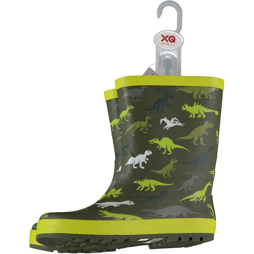 Детские сапоги резиновые с принтом Dino Xq Footwear, Grun — фото 2