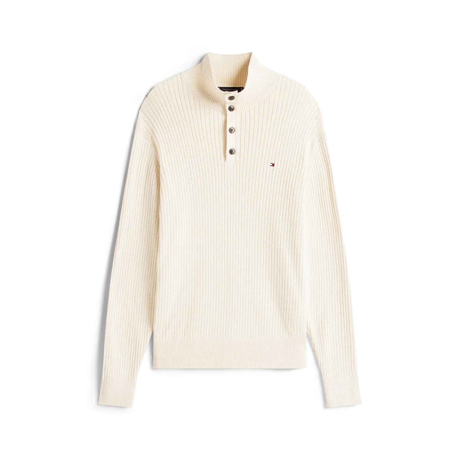 Мужская джемпер-тройка с воротником на пуговицах Tommy Hilfiger, Heathered Oatmilk — фото 4