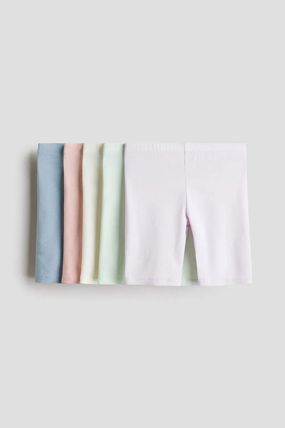 Комплект из 5 хлопковых велосипедных шорт H&M, Helllila/Helles Mattblau