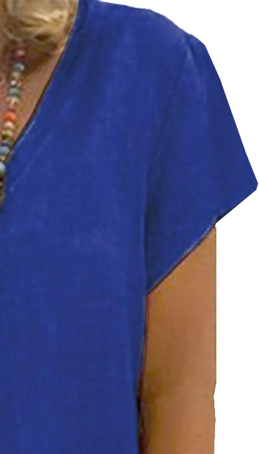 Женское повседневное платье-футболка с V-образным вырезом Rendy, Royal Blue — фото 3