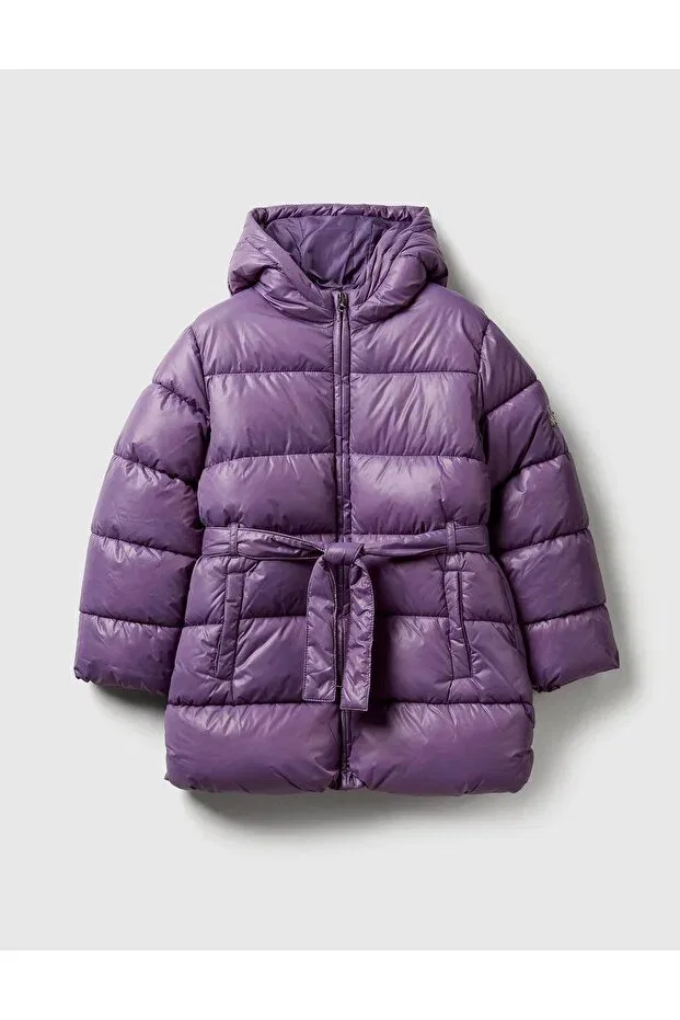 Детское пальто для девочек с поясом United Colors Of Benetton, Purple