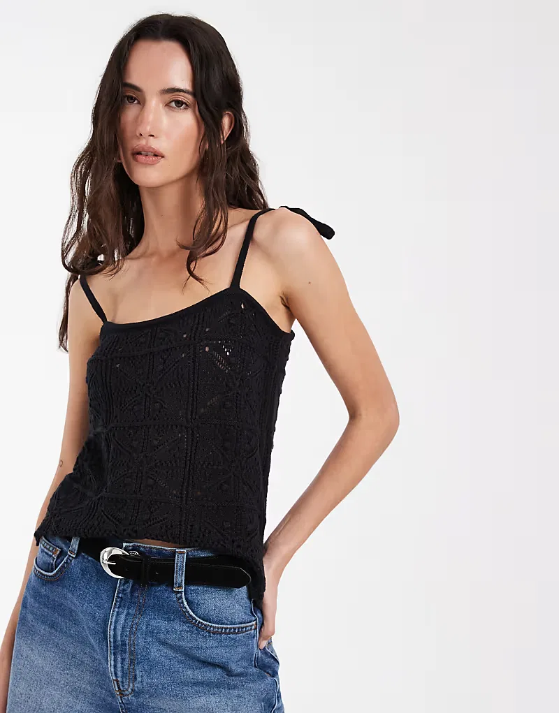 Майка Levi's с завязками на бретелях, черный