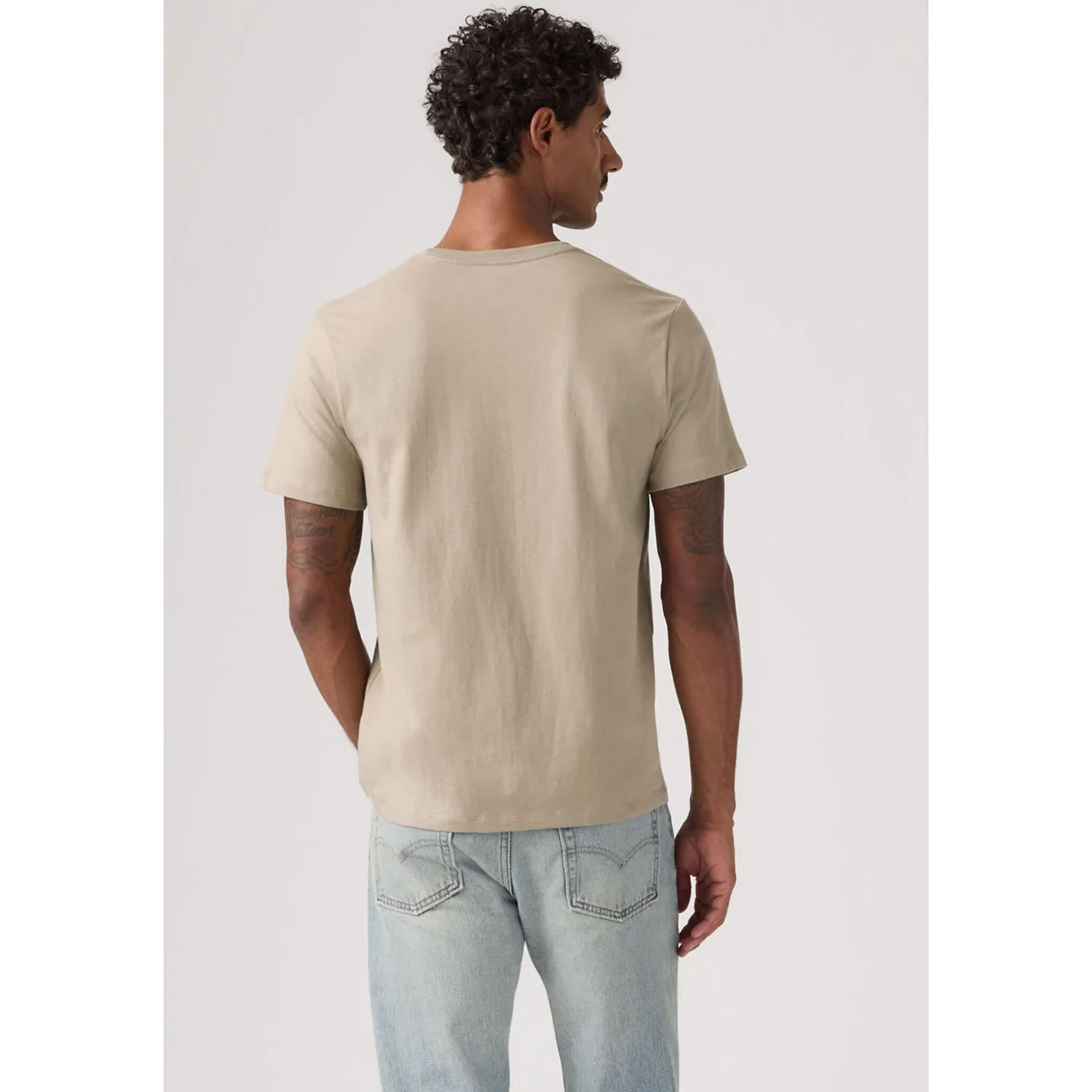 Мужская хлопковая футболка с круглым вырезом Levi's, Vintage Khaki — фото 3