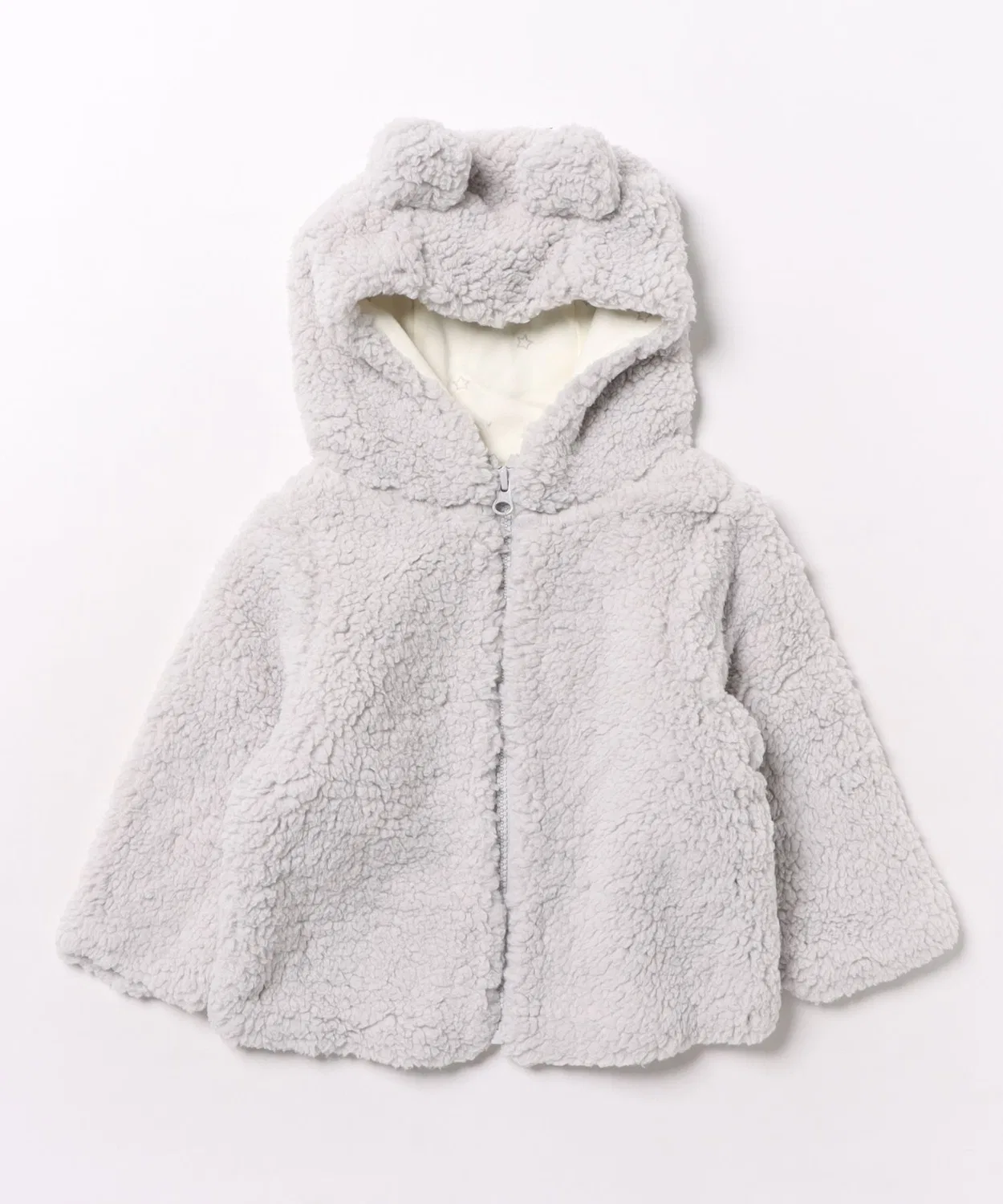 Детская куртка-бомбер с капюшоном, искусственный мех Bear Jacket B.I.D., Light Grey