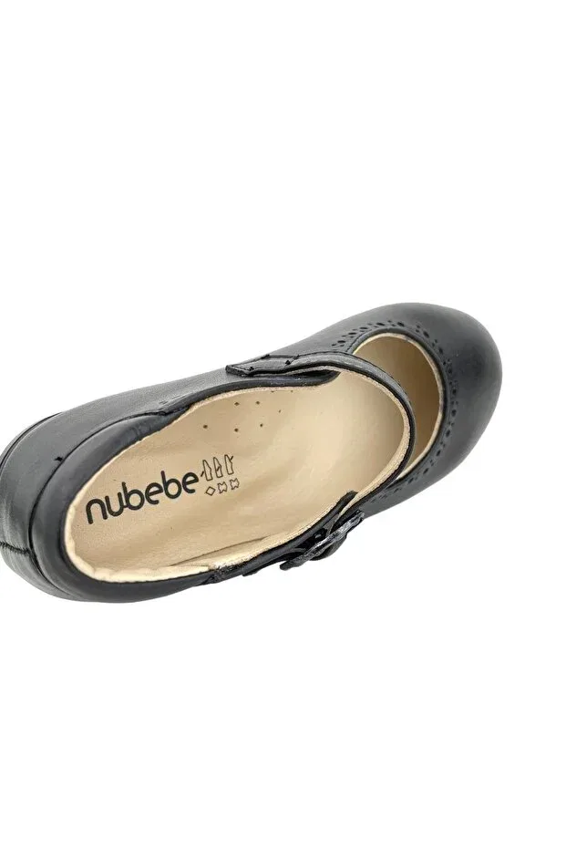 Детские туфли для девочек кожаные Janset Nubebe, Black — фото 4