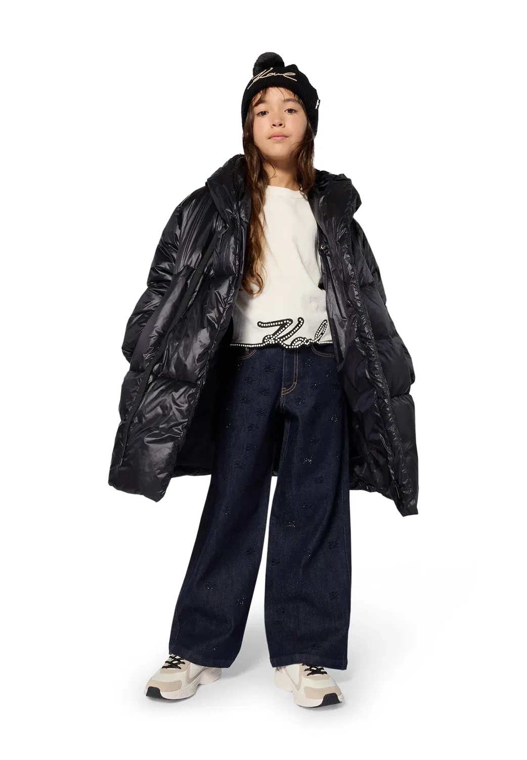 Пуховая куртка - зимнее пальто Karl Lagerfeld Kids, Black