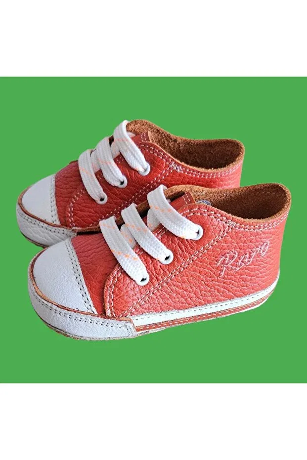 Детские туфли для мальчиков кожаные First step baby shoes Raro, Orange — фото 3