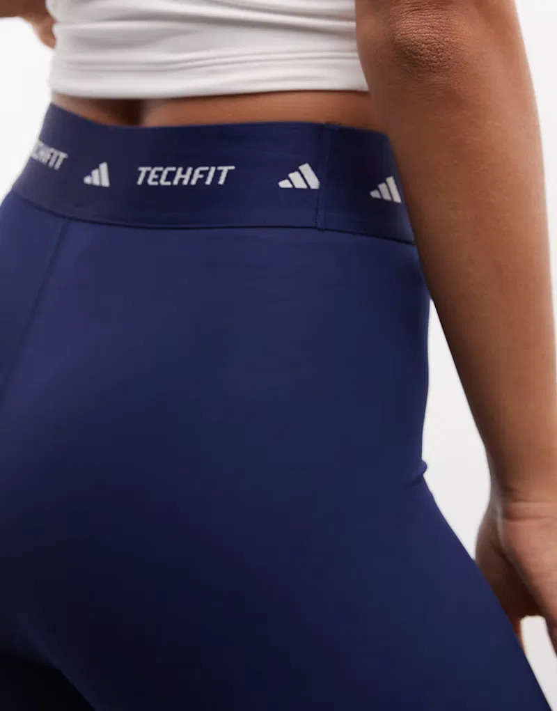 Темно-синие леггинсы Adidas Training TechFit 7/8 — фото 4