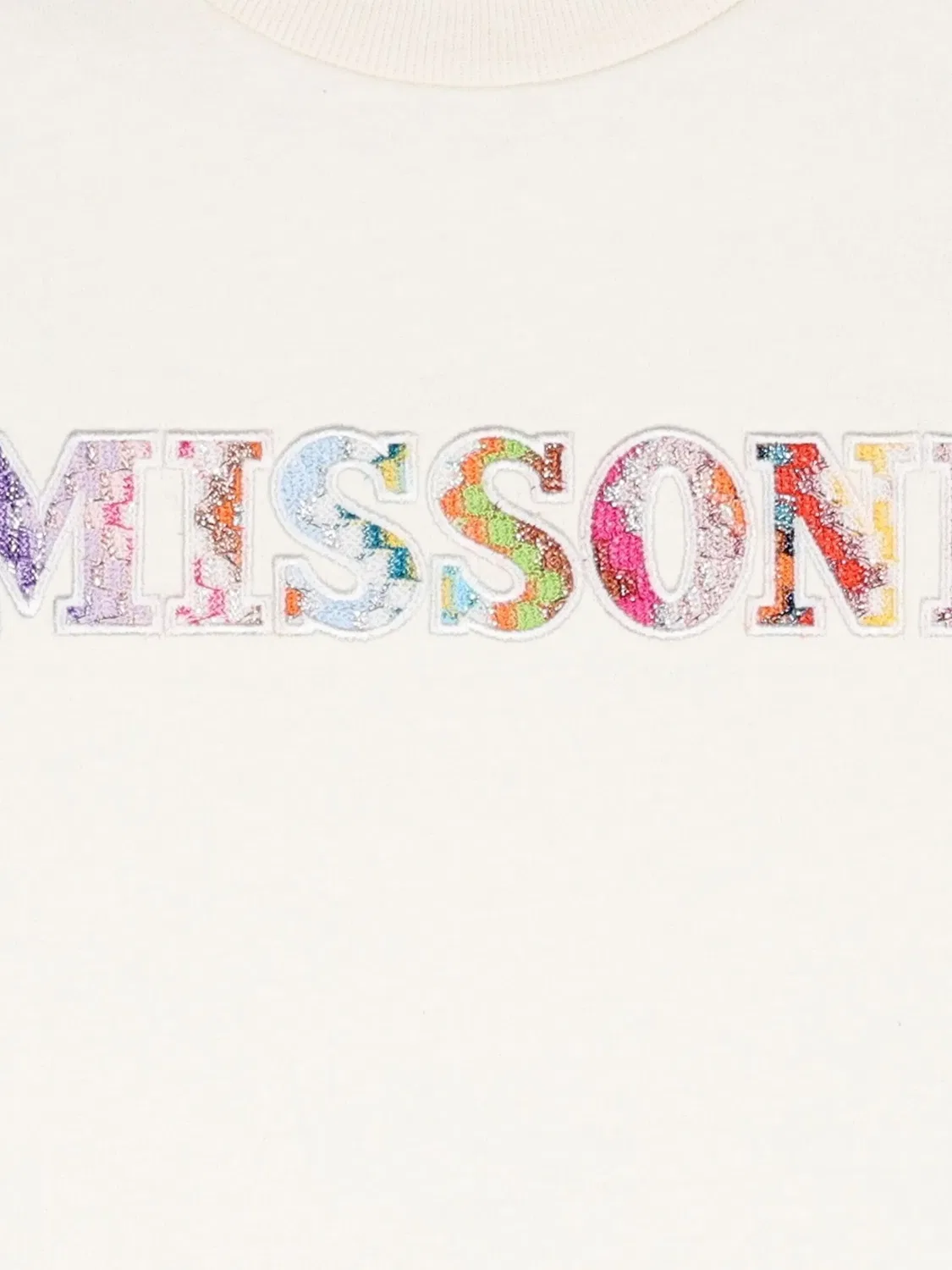Футболка с нашивкой-логотипом Missoni Kids, нейтральные цвета — фото 3