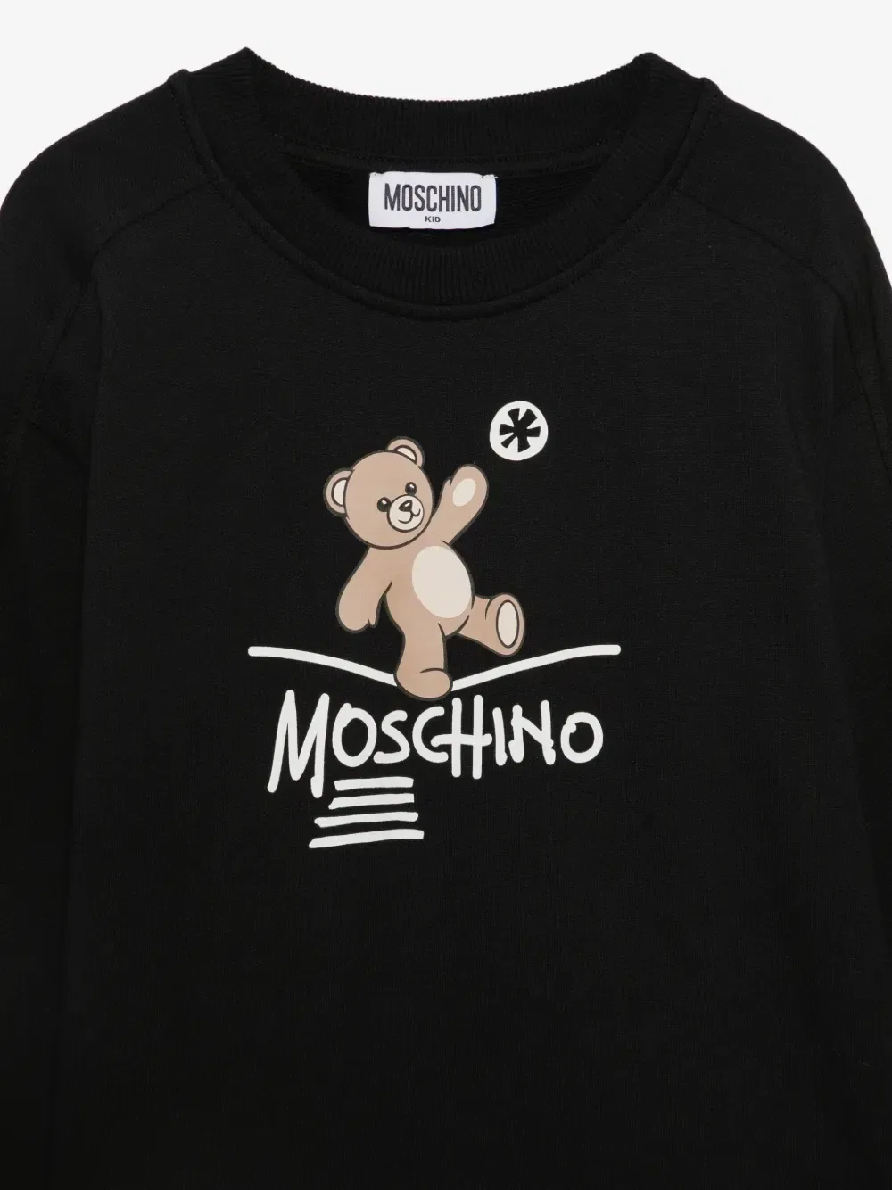 Свитер с принтом в виде плюшевого мишки Moschino Kids, черный — фото 3