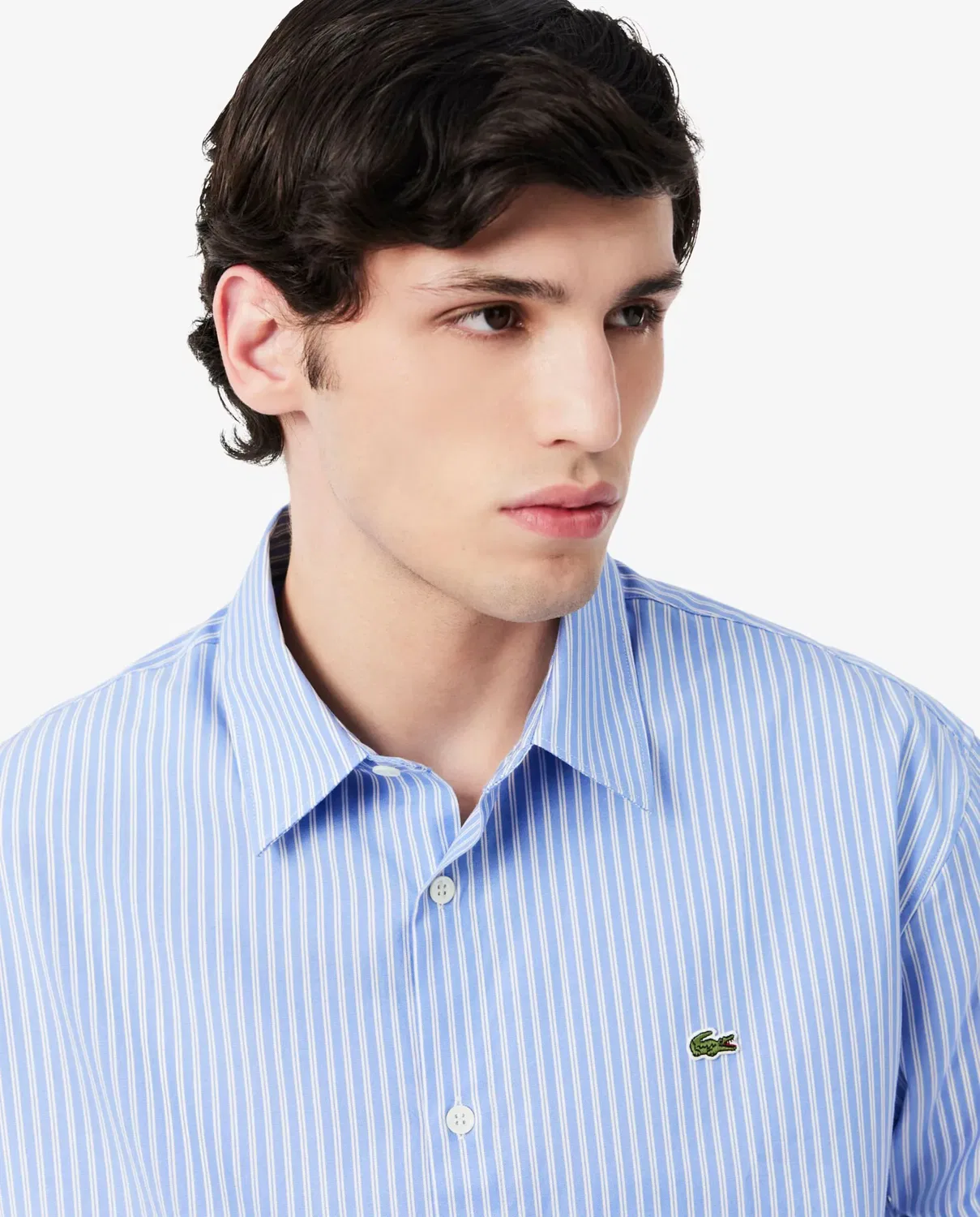 Рубашка мужская Lacoste с длинным рукавом, 100% хлопок, Blanco — фото 3