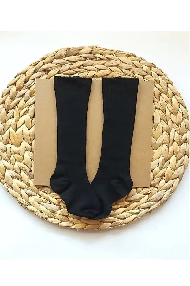 Детские носки-гольфы с рубчиком Unisex Asa Bebek Çocuk, Black