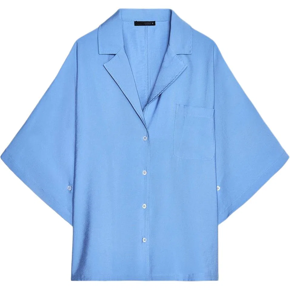 Женская рубашка с лацканами Blue Lapel ZARA, Blue