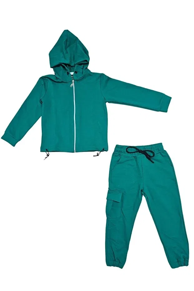 Детский спортивный костюм для девочек с капюшоном зеленый Mnk Baby&Kids, Green