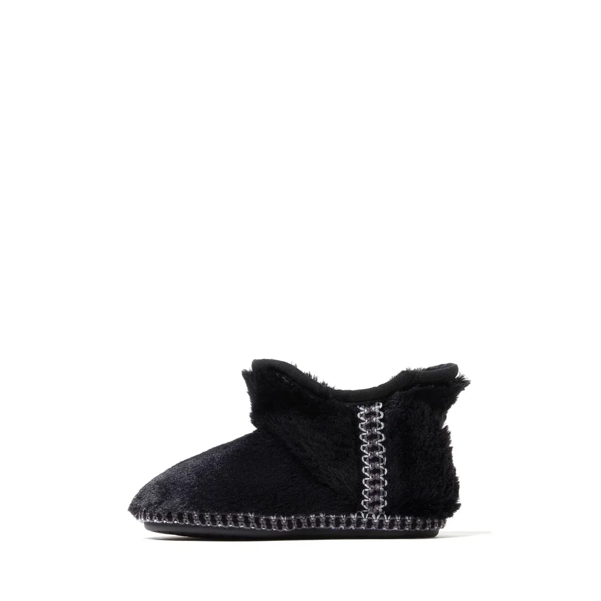 Детские тапочки для девочек с мехом Charlotte Fuzzy Bootie Dearfoams, Black — фото 2