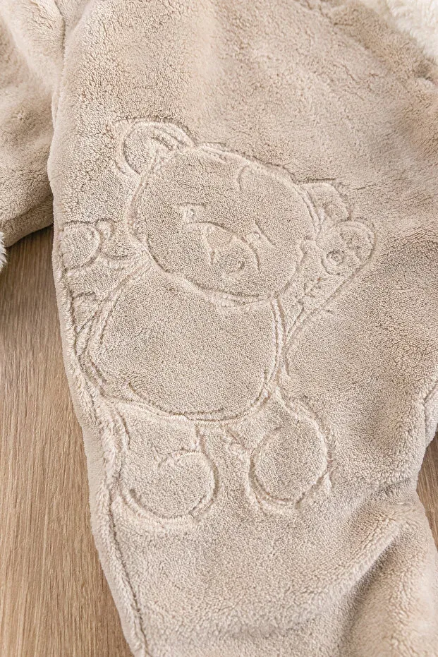 Детский комбинезон с длинным рукавом Welsoft Plush Astronaut Babymod, Beige — фото 4