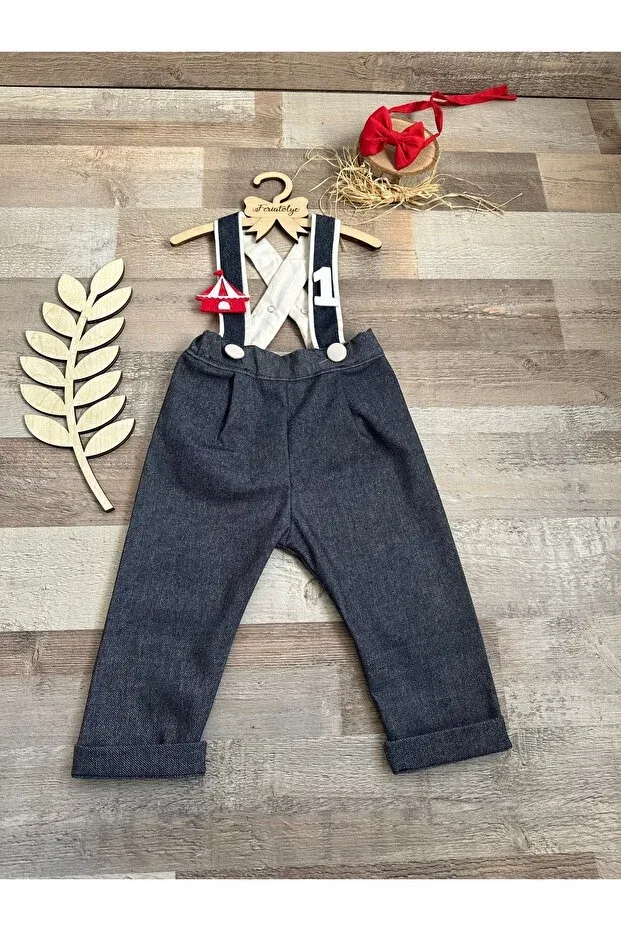 Детский комбинезон для мальчиков однотонный Feriatolye, Navy Blue — фото 2