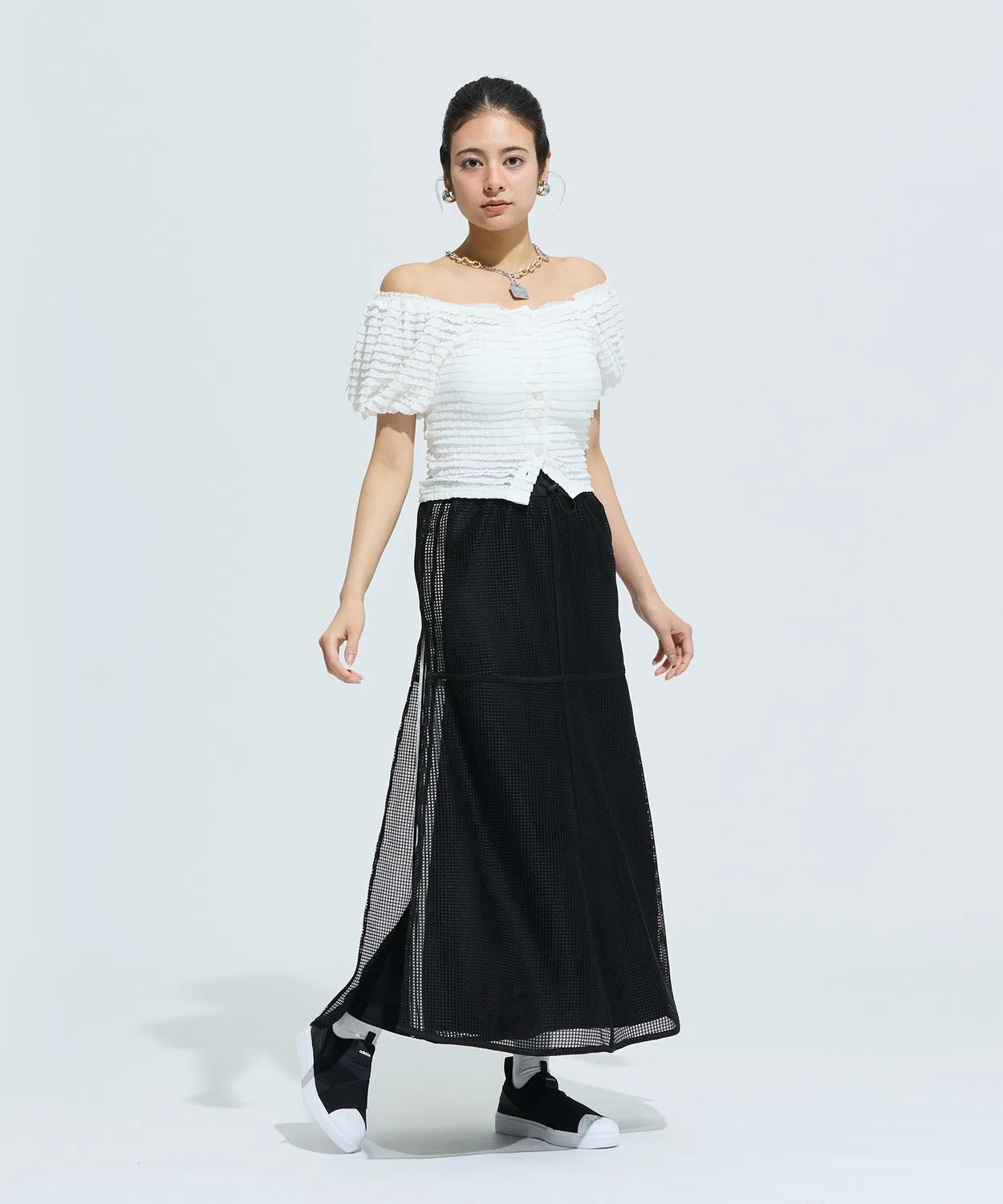 Женская юбка-миди с сеткой Must-Have Mesh Layered Adidas, Black — фото 2