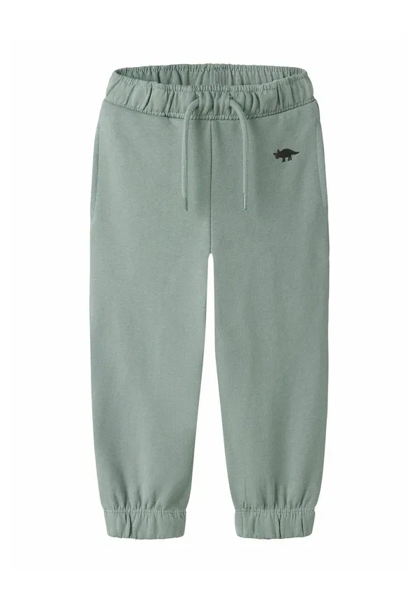 Брюки спортивные с динозаврами Sweatpants regular fit Name It, Green Milieu, зеленый